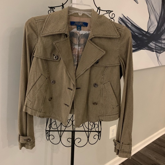 NWOT Millard Fillmore striped cropped casual coat - Picture 4 of 8